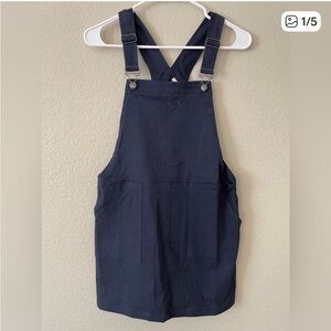 Small Francesca's Collections Dark Blue Overall Dress